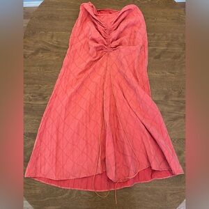 Hanna for La Journee Women’s Skirt Size 1 Coral Lagenlook Ruched Maxi Vintage